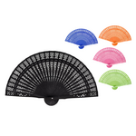 Wooden perforated coloured fan