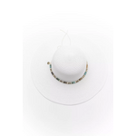 Καπέλο Ψάθινο με Φαρδύ Γείσο και Διακοσμητικές Χάντρες