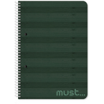 Spiral Notebook Must with 3 subjects in 4 colours 90pages 17x25cm