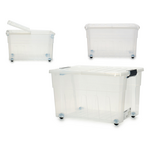 Storage box 65 liters with wheels and lid