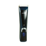 Hair trimmer with ceramic and stainless steel blade