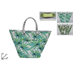Beach bag with leaves design in 2 colors