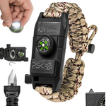 A2S Paracord Survival Bracelet with Compass and Sparkler Sand Camo