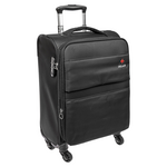 Orlacs Black fabric cabin suitcase with 4 detachable wheels 55x37x22cm