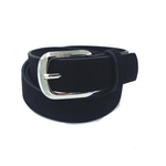 Women's  Vegan Leather Suede Belt with silver buckle in black color