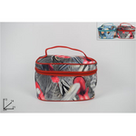 Toiletry bag with feathers designs in 2 colors