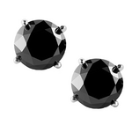 Round stud earrings with rhinestones in 2 colors transparent and black 10mm