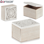 Decorative wooden box in a rectangular shape