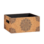 Large patterned decorative cork basket/box