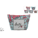 Toiletry bag in 4 girly designs 17x9x26cm