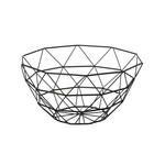 Metal fruit bowl with dimensions 28x28x14cm in black color