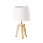 Luminaire with wooden base tripods with dimensions 19x19x3350cm
