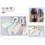 Hair curler with bow and ribbon in various designs