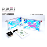 Iridescent waterproof toilet bag with dimensions 26x17x5cm