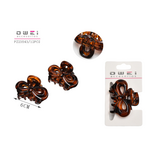 Bow-shaped hair clip in brown color 6cm