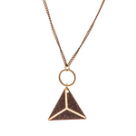 Necklace with hanging triangular element