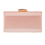 Snake type clutch bag 18.5x10cm & extra chain 120cm in pink-gold color and protective case non-goven