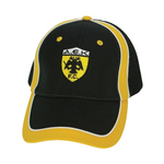 AEK FC jockey hat with yellow band and embroidered crest