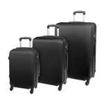 Suitcases set 3pcs black with double wheels