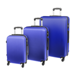 Suitcases set 3pcs blue with double wheels