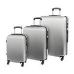 Suitcases set 3pcs silver with double wheels
