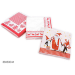 Christmas napkins in a package of 15 pieces in 3 designs