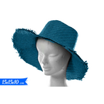 Straw hat in turquoise shade 15x15x10cm