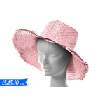 Straw hat in pink shade 15x15x10cm