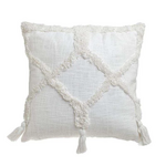 Cushion with tassels FABRIC WHITE 45Χ45