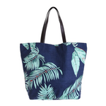 BLUE FABRIC BAG WITH LEAVES (55% COTTON 45% POLYESTER) 45Χ16Χ40 / 62