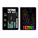 Spiral Tetris notebook with 2 themes 60f in 2 designs 17x25cm