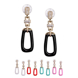 Coloured chandelier earrings with strass