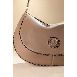 Τσάντα Ώμου με Ιδιαίτερο Κόψιμο και Zebra Print Φινιρίσματα