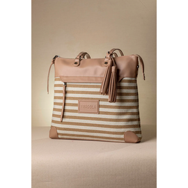 Μεγάλη Τσάντα Ώμου  με Ρίγες