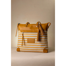 Μεγάλη Τσάντα Ώμου  με Ρίγες