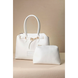 Μεγάλη Τσάντα Ώμου με Εντυπωσιακό Μεταλλικό Κούμπωμα