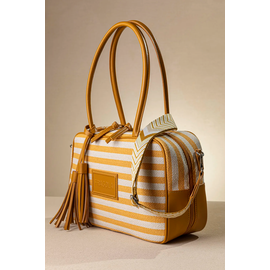 Μακρόστενη Τσάντα Ώμου και Χιαστί από Καραβόπανο