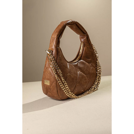 Οβάλ Τσάντα Χειρός και Ώμου με Αφαιρούμενη Αλυσίδα