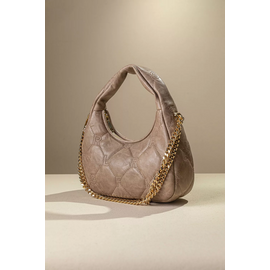 Οβάλ Τσάντα Χειρός και Ώμου με Αφαιρούμενη Αλυσίδα