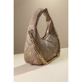 Οβάλ Τσάντα Χειρός και Ώμου με Αφαιρούμενη Αλυσίδα
