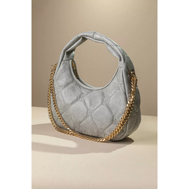 Οβάλ Τσάντα Χειρός και Ώμου με Αφαιρούμενη Αλυσίδα