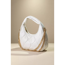 Οβάλ Τσάντα Χειρός και Ώμου με Αφαιρούμενη Αλυσίδα