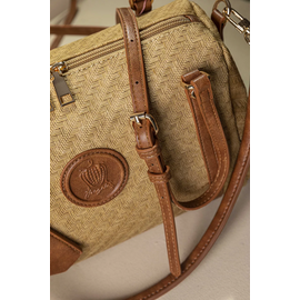 Κομψή Γυναικεία Τσάντα Ώμου με υφή Ψάθας