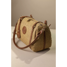Κομψή Γυναικεία Τσάντα Ώμου με υφή Ψάθας