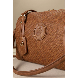 Κομψή Γυναικεία Τσάντα Ώμου με υφή Ψάθας