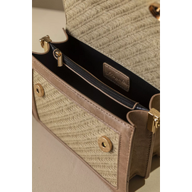 Τσάντα Χειρός με υφή Ψάθας