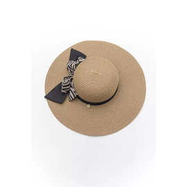 Ψάθινο Καπέλο με Διακοσμητική Κορδέλα