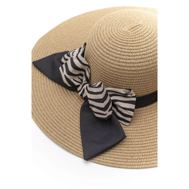 Ψάθινο Καπέλο με Διακοσμητική Κορδέλα