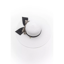 Ψάθινο Καπέλο με Διακοσμητική Κορδέλα